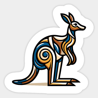 Pop art kangaroo illustration. cubism illustration of a kangaroo Sticker